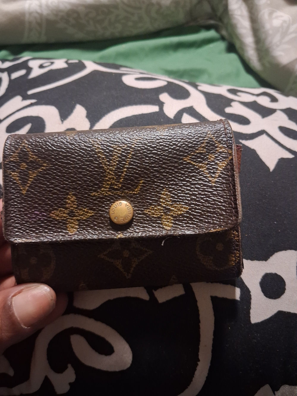 Louis Vuitton Monogram Canvas Key & Card Holder in Brown with Gold-Tone Snap